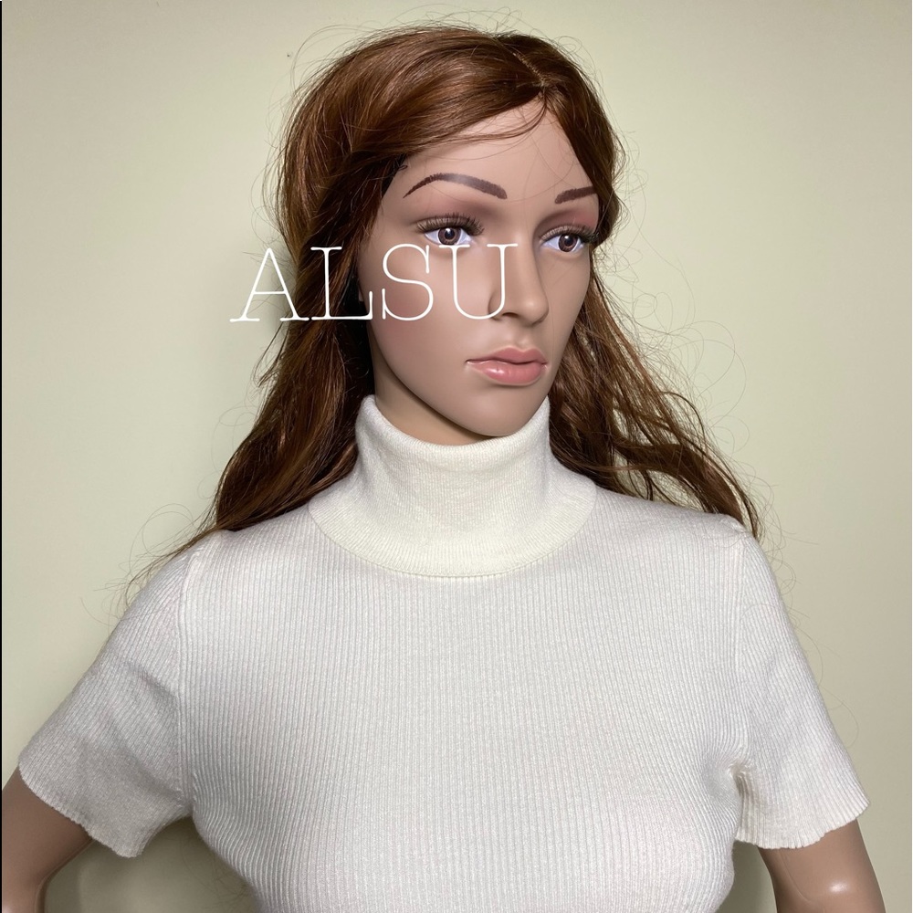 Michael Kors Turtleneck Short Sleeve Sweater Bone Size L JF96G52CFN - Picture 2 of 14